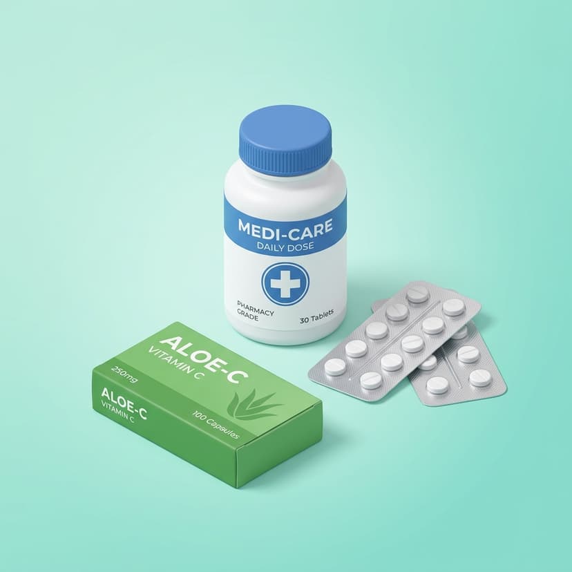 Medicine bottle and strips
